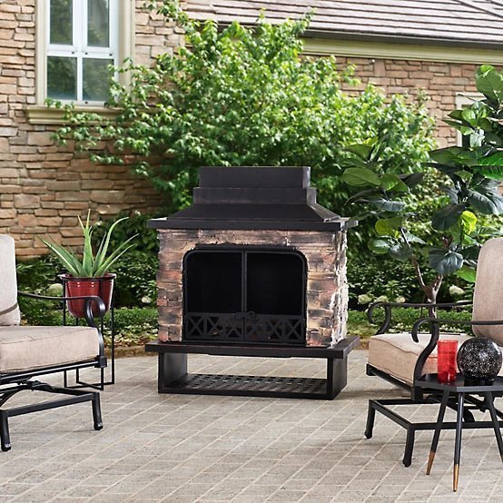 Sunjoy Canyon Wood-Burning Fireplace, Heats 2.14 sq. ft. - Image 6