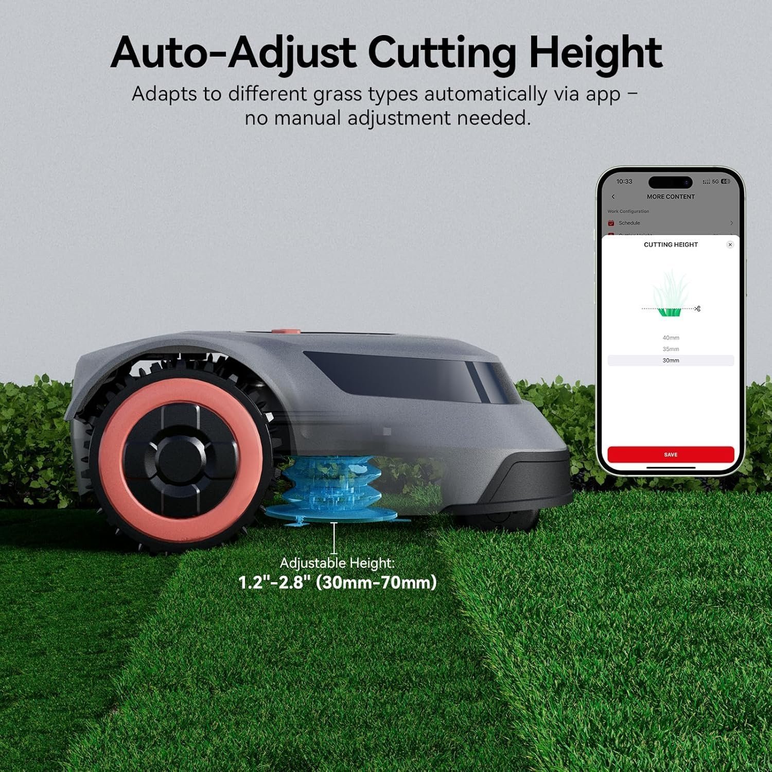 Redkey MGC1000 Robot Lawn Mower for 0.25 Acre with Auto Recharge - Image 4