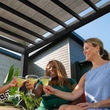 16×12 trenton modern steel pergola with sail shade soft canopy - Image 11
